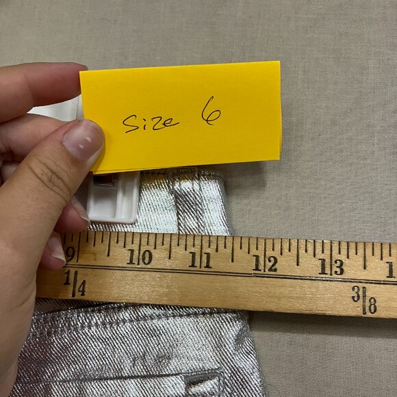 Art Class Girls' Silver High-Rise Baggy Metallic Denim Jeans Pants Button Fly - Picture 9 of 16